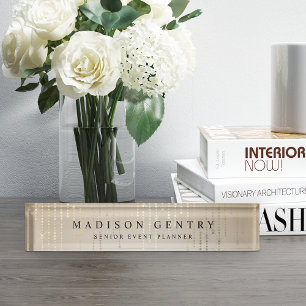 Golden Rain String Lights Personalized Nameplate