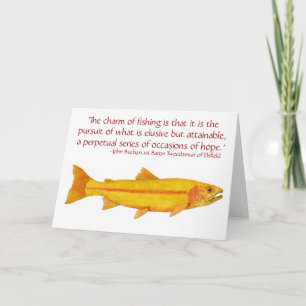 Golden Rainbow Trout Card with saying