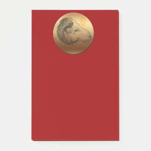 Golden Ram 2 Happy Chinese New Year of Sheep 2015 Post-it Notes