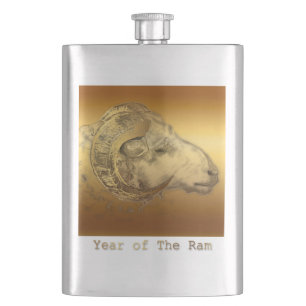 Golden Ram Chinese New Year 2015 - Classic Flask