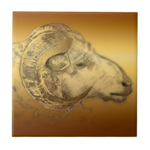 Golden Ram - Chinese New Year 2015 - Tile