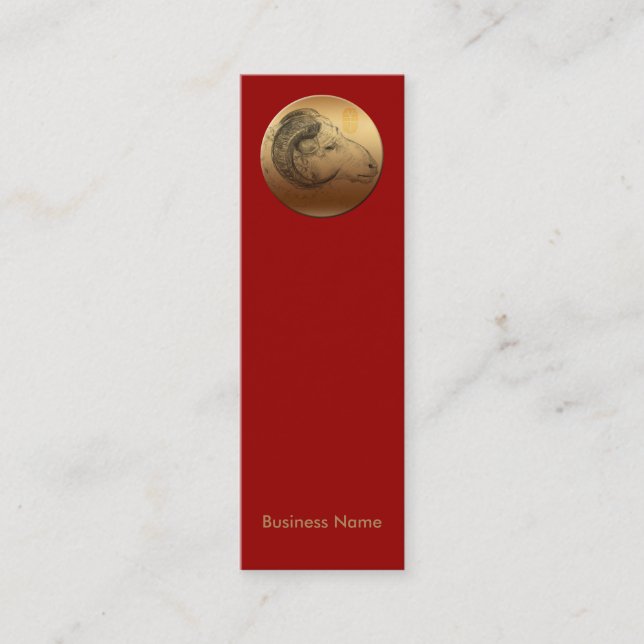 Golden Ram Chinese New Year Zodiac B Cards (Front)