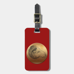 Golden Ram Year Chinese Astrology Zodiac Luggage T Luggage Tag