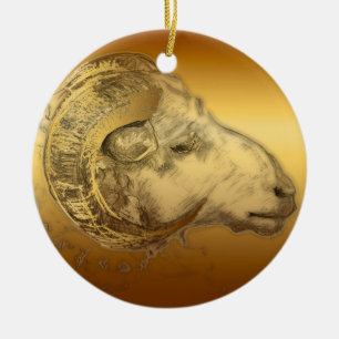 Golden Ram Year Chinese Zodiac Aries R Ornament