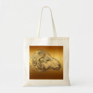 Golden Ram Year Chinese Zodiac Aries Tote Bag