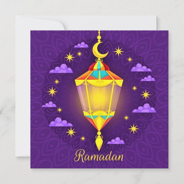 Golden Ramadan Kareem  Holiday Card (Front)