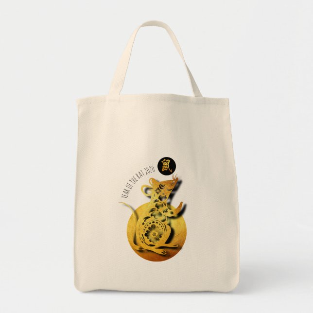 Golden Rat Papercut Chinese New Year 2020 CGTB Tote Bag (Front)