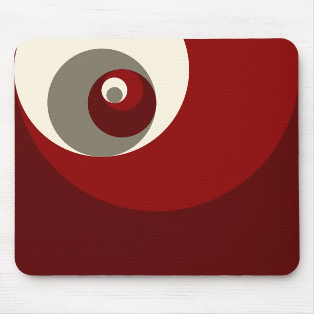 Golden Ratio Circles (Red) Mouse Mat (Front)