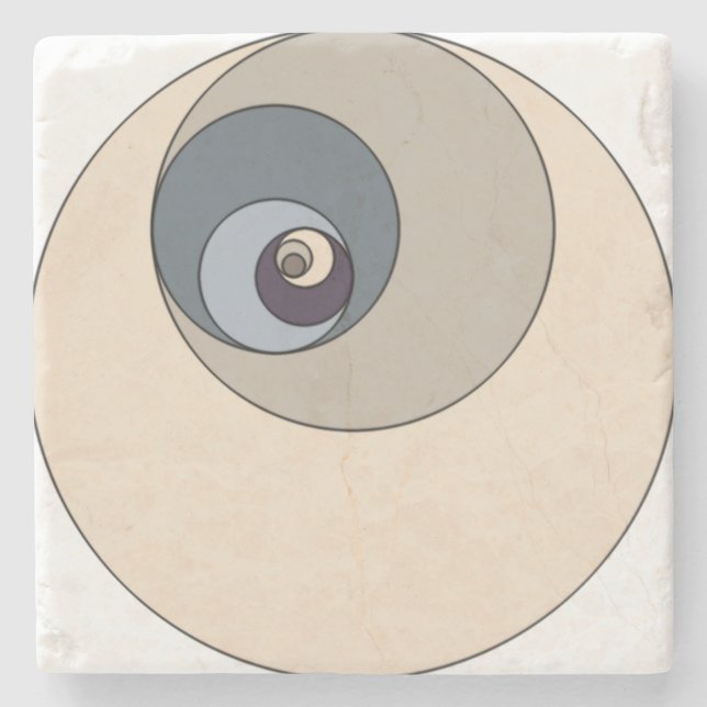 Golden Ratio Circles Stone Coaster (Front)