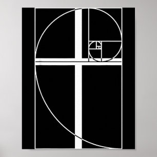 Golden Ratio Cross Christian Fibonacci Sequence Ma Poster