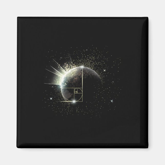 Golden Ratio Fibonacci Math Teacher Spiral Space P Magnet (Front)