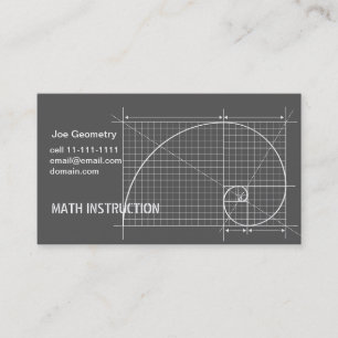 Golden Ratio, Fibonacci Spiral, Drawing Business Card