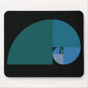 Golden Ratio, Fibonacci Spiral Mouse Mat