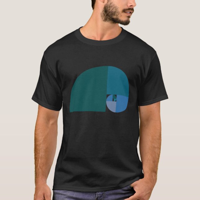 Golden Ratio, Fibonacci Spiral T-Shirt (Front)
