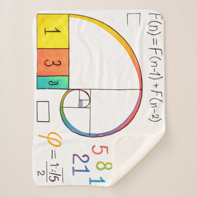 Golden Ratio Math Sherpa Blanket (Front)