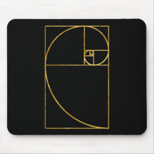 Golden Ratio Sacred Fibonacci Spiral Mouse Mat