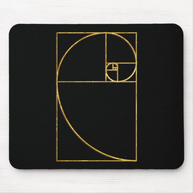 Golden Ratio Sacred Fibonacci Spiral Mouse Mat (Front)