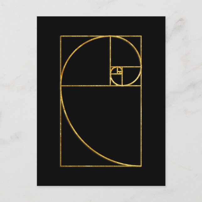Golden Ratio Sacred Fibonacci Spiral Postcard (Front)