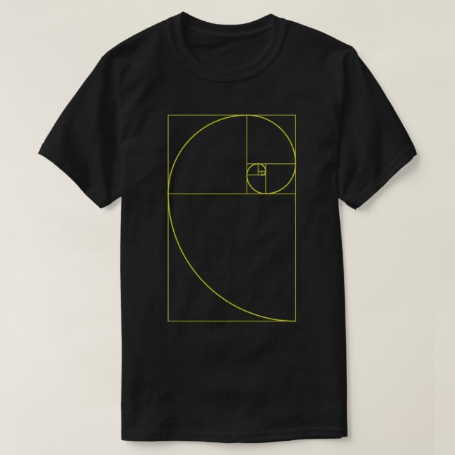 Golden Ratio Sacred Fibonacci Spiral T-Shirt (Design Front)
