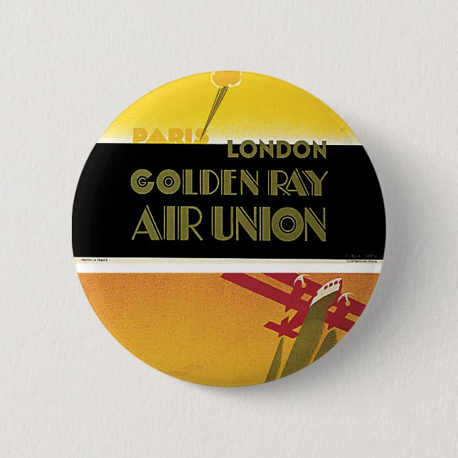 Golden Ray Air Union 6 Cm Round Badge (Front)