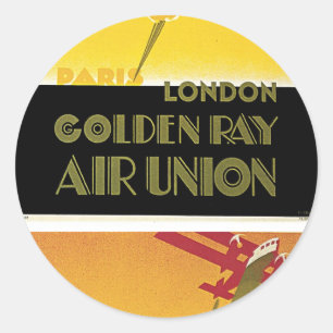 Golden Ray Air Union Classic Round Sticker