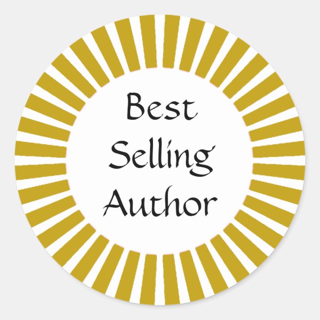 Golden Rays Best Selling Author  Classic Round Sticker (Front)