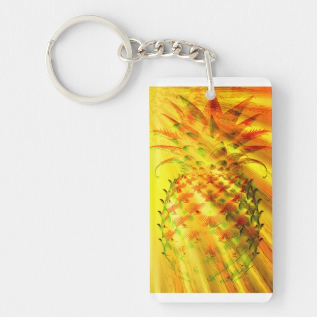 Golden Rays Passing Through A Large Pineapple Key Ring (Front)