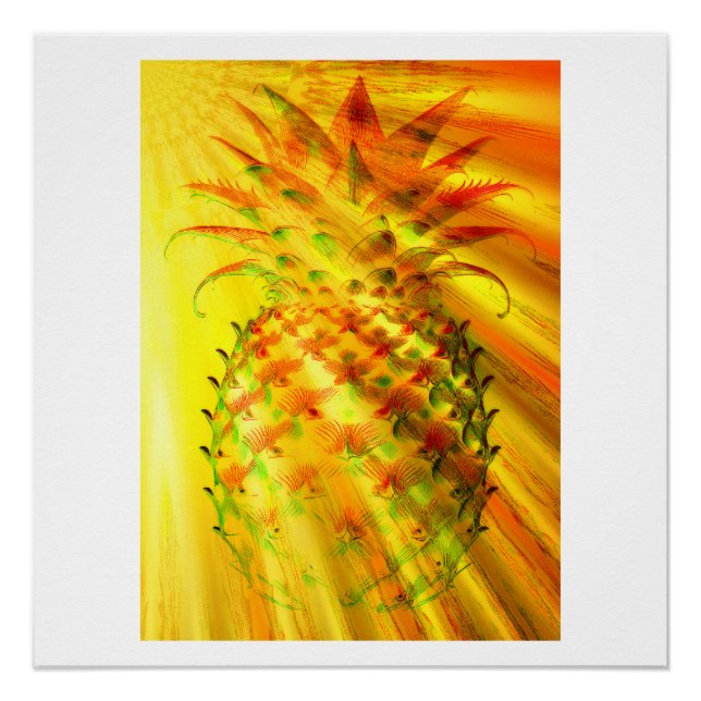 Golden Rays Passing Through A Large Pineapple Poster (Front)