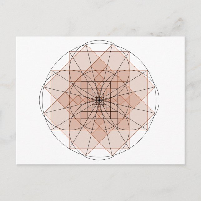 golden rectangle flower postcard (Front)