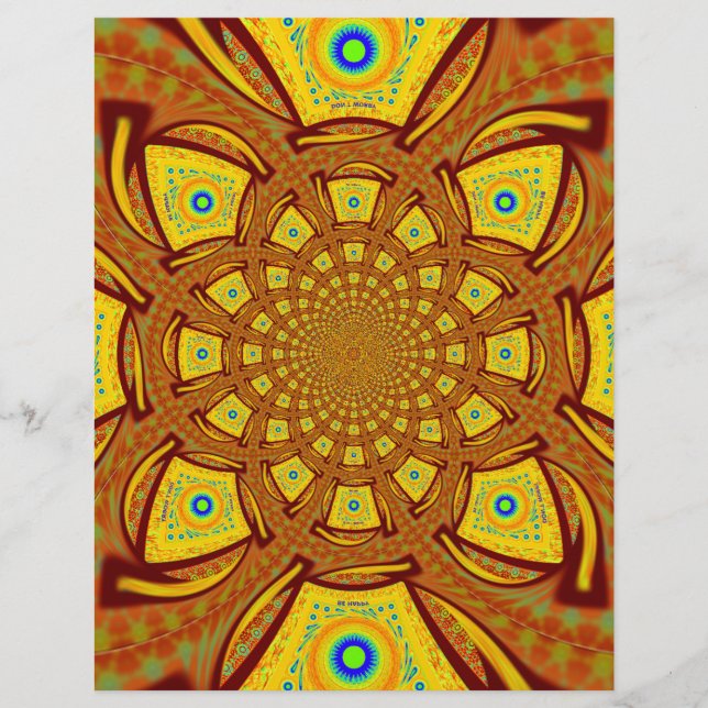 Golden Red African Mandala traditional colours Art (Front)