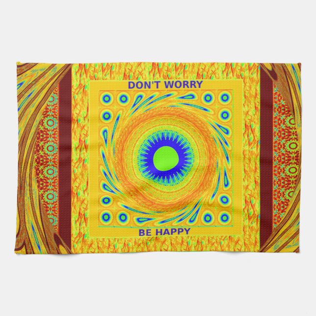 Golden Red African Traditional Colour Tea Towel (Horizontal)