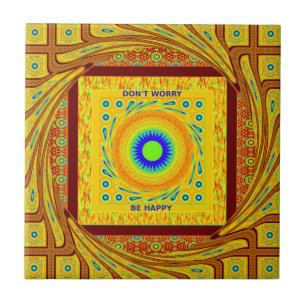 Golden Red African Traditional Colour Tile