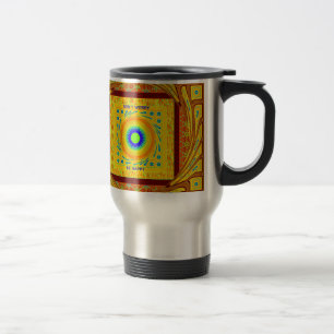 Golden Red African Traditional Colour Travel Mug
