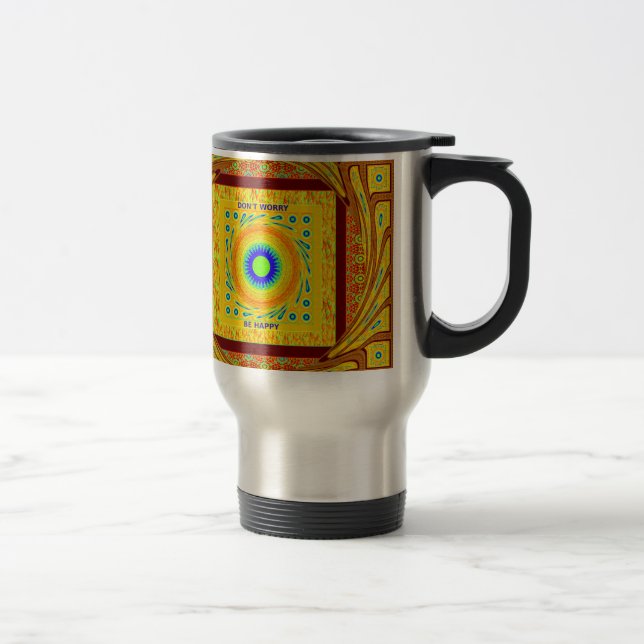 Golden Red African Traditional Colour Travel Mug (Right)
