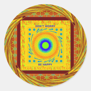 Golden Red African Traditional Colour Vector Desig Classic Round Sticker