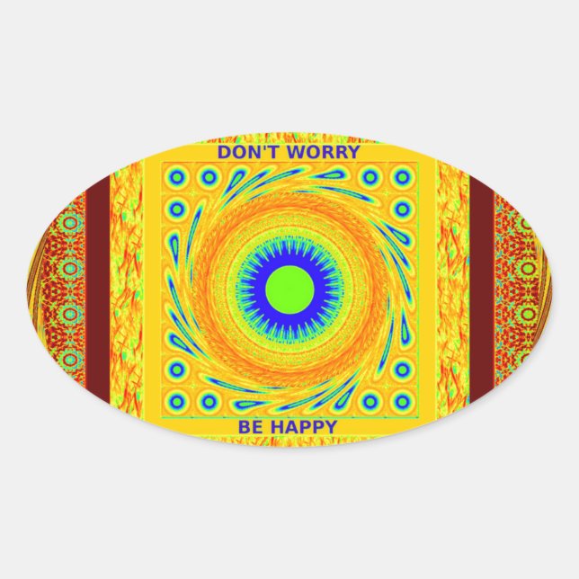 Golden Red African Traditional Colour Vector Desig Oval Sticker (Front)