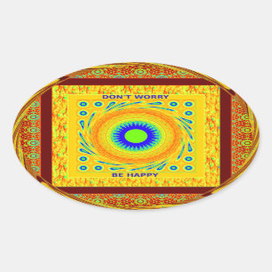 Golden Red African Traditional Colour Vector Desig Oval Sticker