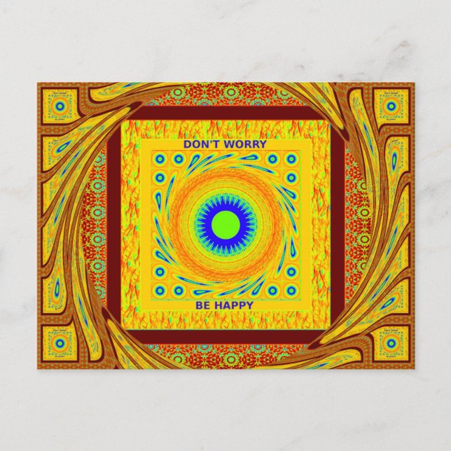 Golden Red African Traditional Colour Vector Desig Postcard (Front)