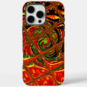 Golden red african traditional colours iPhone 16 pro max case