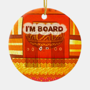 Golden Red African Traditional Colours Funny Am bo Ceramic Tree Decoration