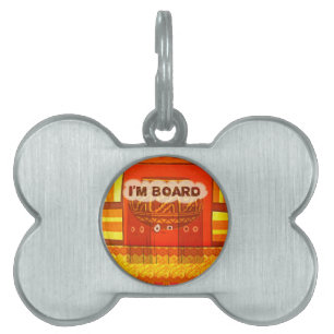 Golden Red African Traditional Colours Funny Am bo Pet Name Tag