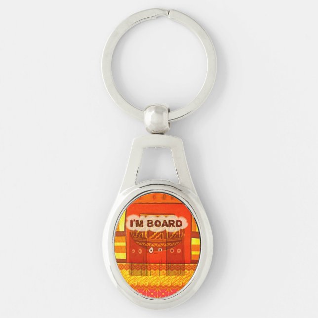 Golden Red African Traditional Colours Print Key Ring (Front)