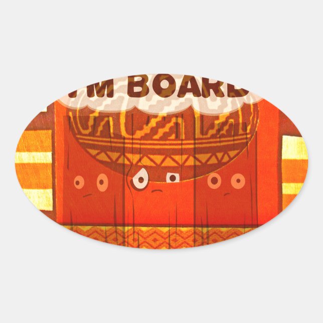 Golden Red African Traditional Colours Print Oval Sticker (Front)