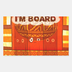 Golden Red African Traditional Colours Print Rectangular Sticker