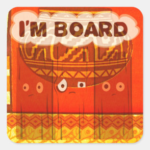 Golden Red African Traditional Colours Print Square Sticker