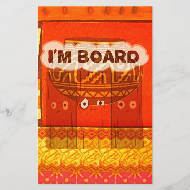 Golden Red African Traditional Colours Print Stationery (Front)