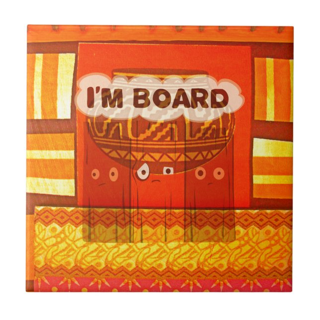 Golden Red African Traditional Colours Print Tile (Front)