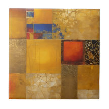 Golden, Red and Blue Squares