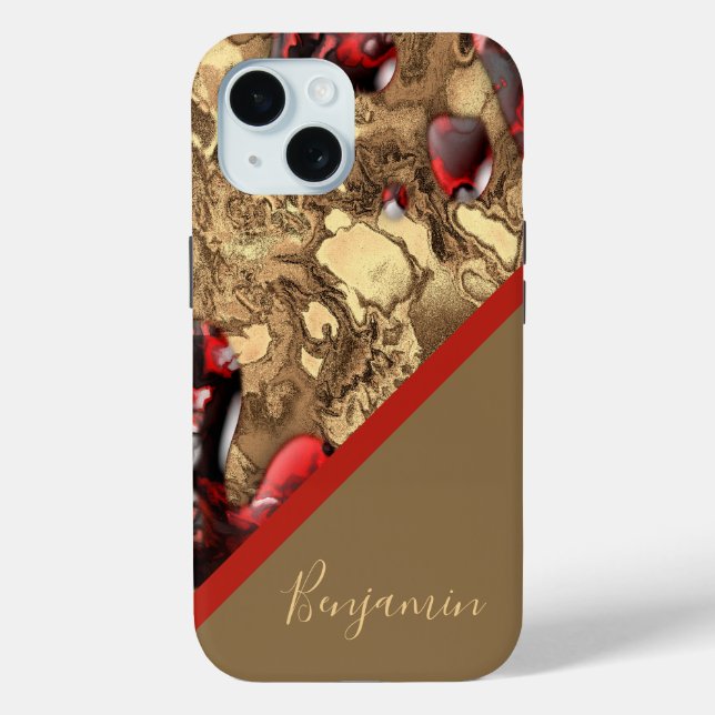 golden red beige chic cool marble  Case-Mate iPhone case (Back)