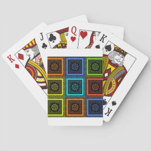 Golden Red blue Green Masai Traditional colours Playing Cards